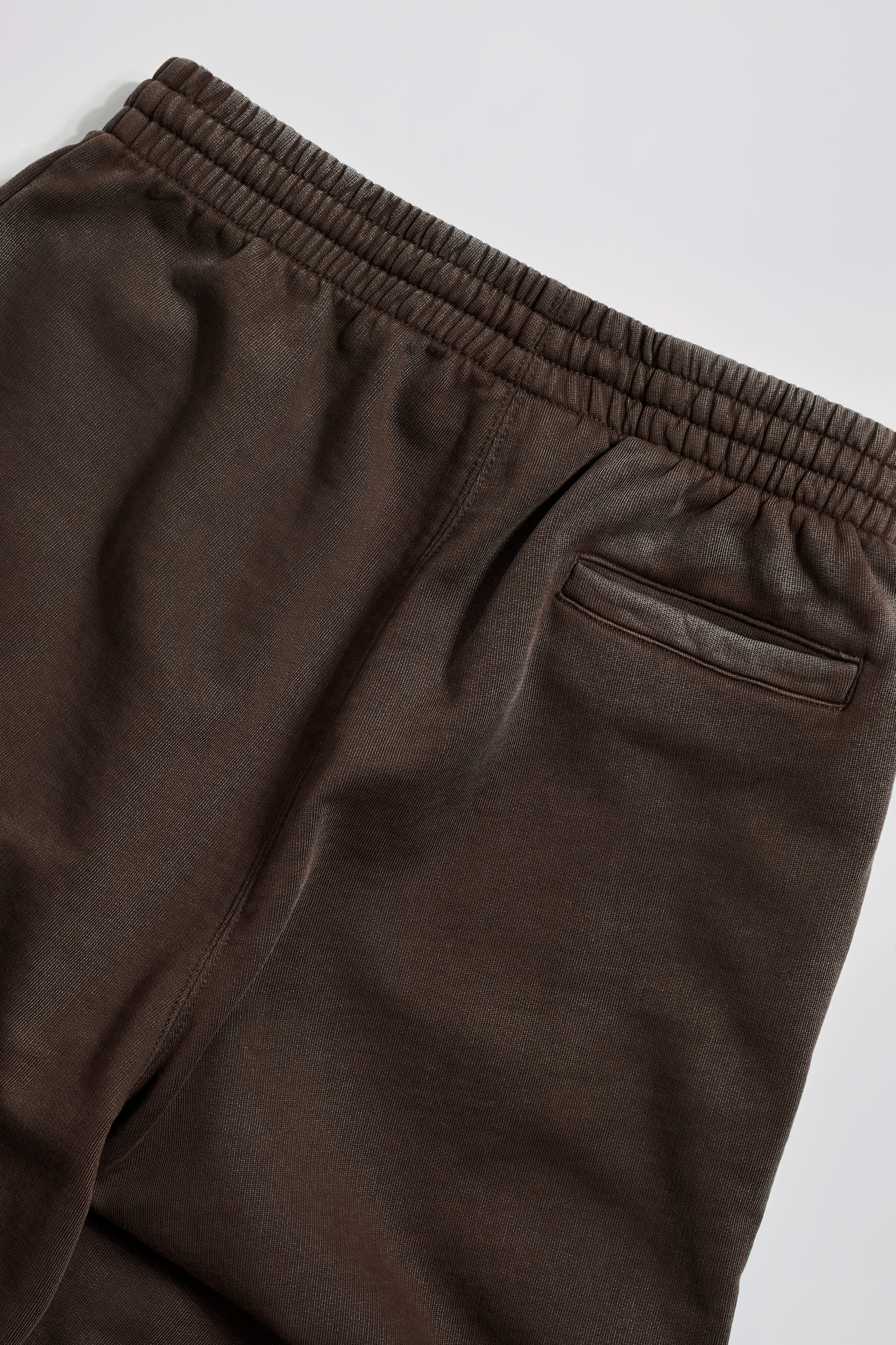 Acid Wash Wide-Leg Joggers in Brown